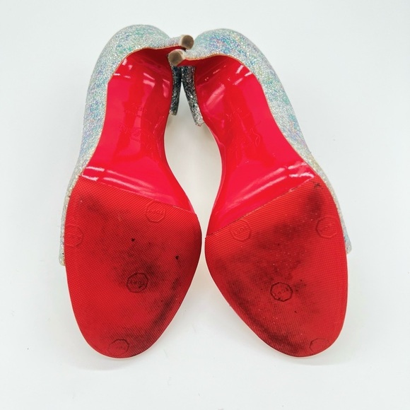 Christian Louboutin Multicolor Toboggan 100 Glittered Solaria Specchio Pumps - Picture 5 of 7